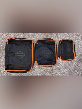 Harley Davidson Travel Mesh Storage Zippered Bag 2 Packing Cubes - lot of 3